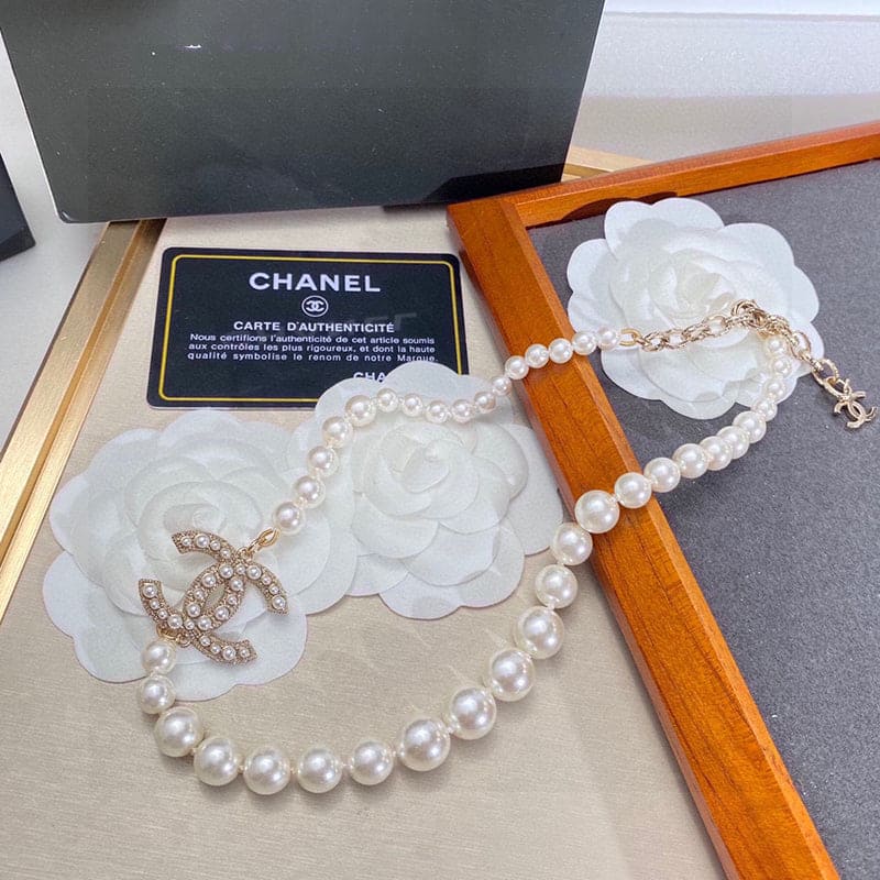 18K Chanel 100TH ANNIVERSARY Pearl Chain Necklace