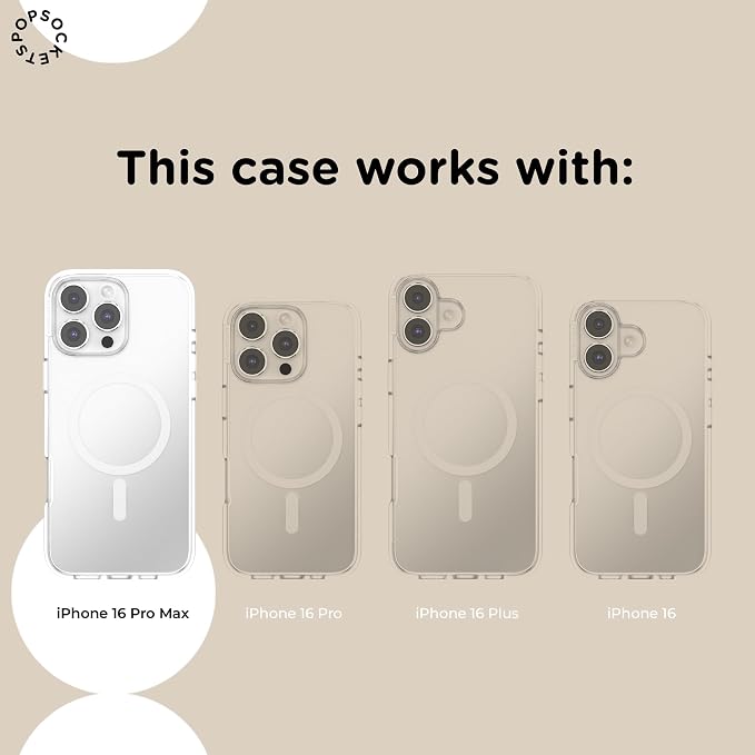 PopSockets iPhone 16 Pro Max Phone Case with MagSafe, Wireless Charging Compatible, Green - Olive