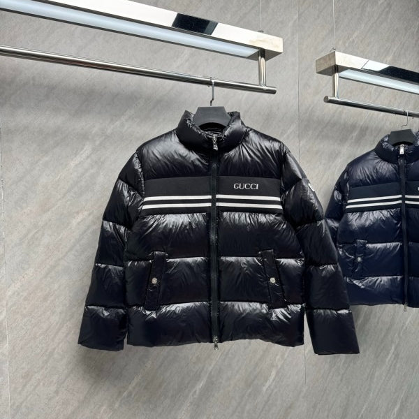 109830 New striped glossy down jacket Top quliaty 1:1 clothing
