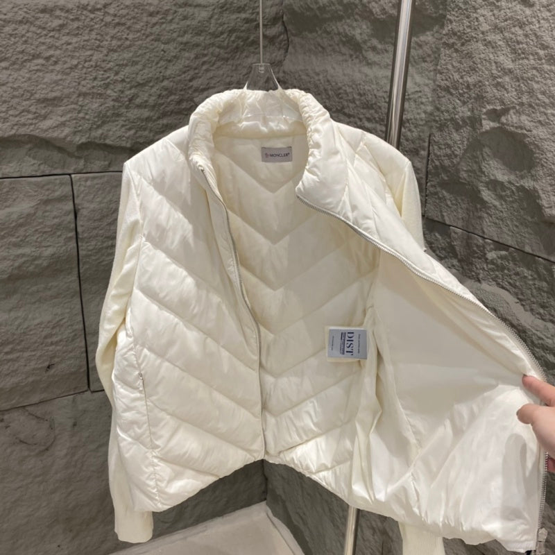 042067 Women's knitted spliced down jacket clothing