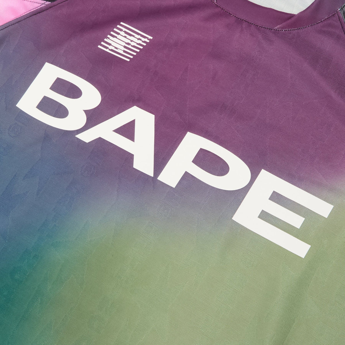 A Bathing Ape Tie Dye Sta Stripe Pattern Relaxed Fit Football Jersey Tee M (Black)