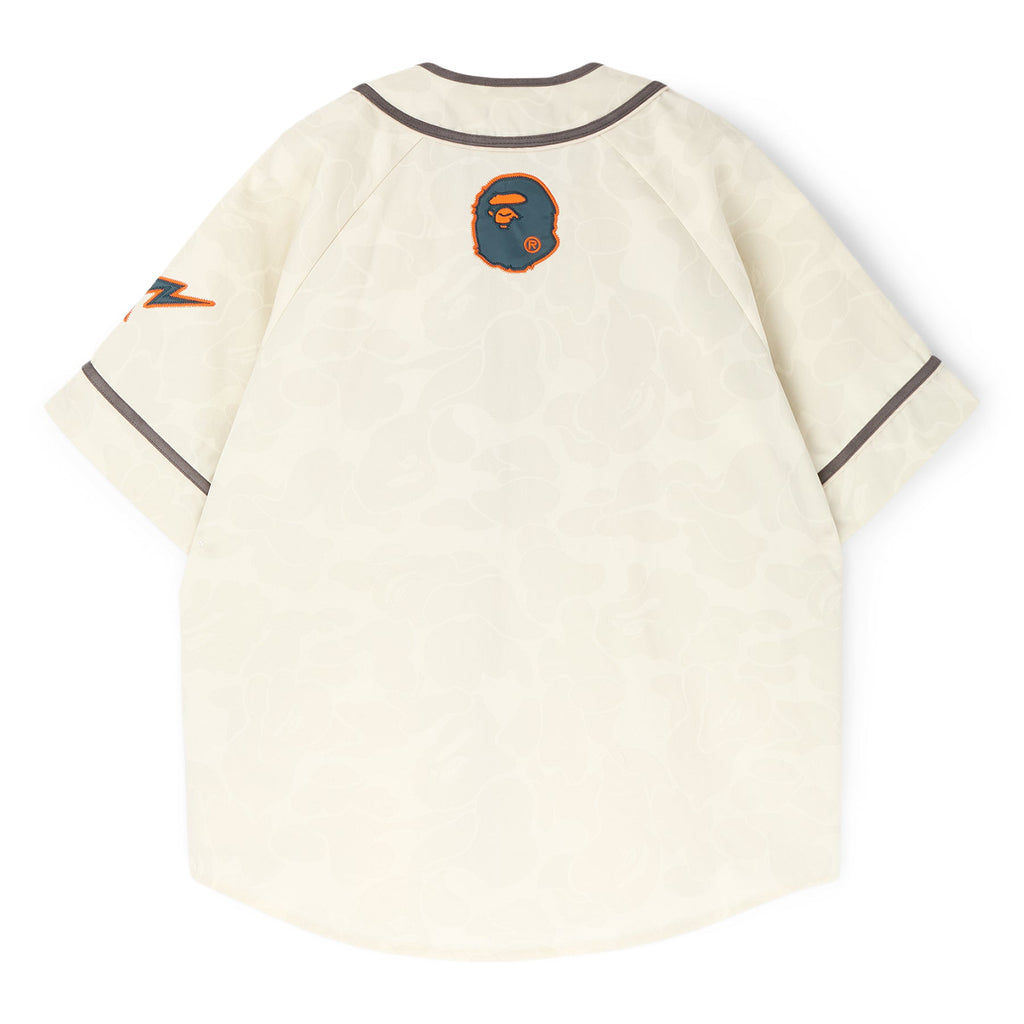 A Bathing Ape Solid Camo Multi Logo Baseball Ss Shirt M (Ivory)